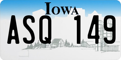 IA license plate ASQ149