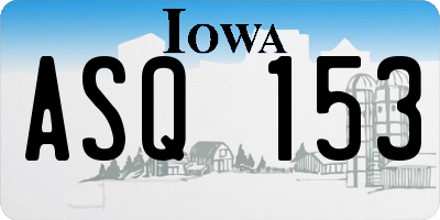 IA license plate ASQ153