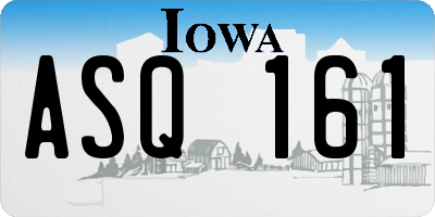 IA license plate ASQ161