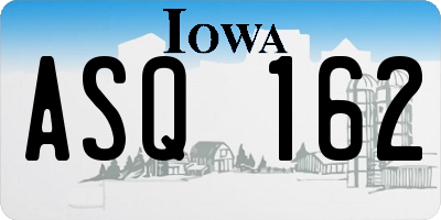 IA license plate ASQ162