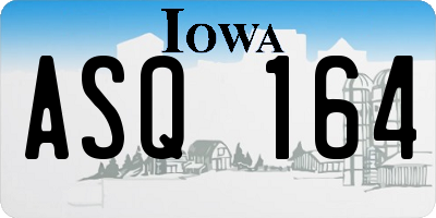 IA license plate ASQ164