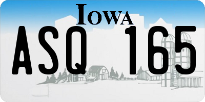 IA license plate ASQ165