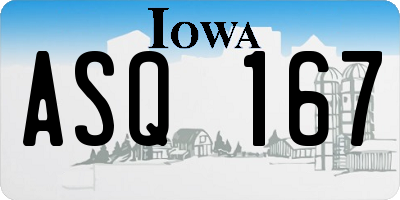 IA license plate ASQ167