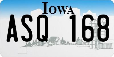 IA license plate ASQ168