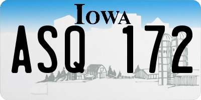 IA license plate ASQ172