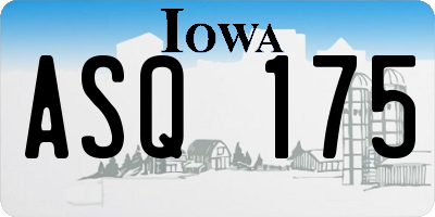 IA license plate ASQ175