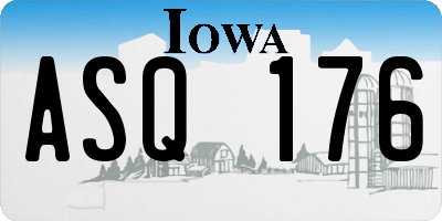 IA license plate ASQ176