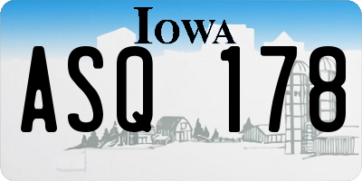 IA license plate ASQ178