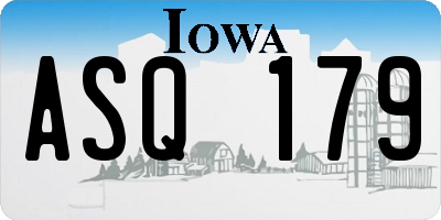 IA license plate ASQ179