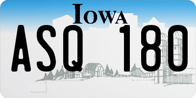 IA license plate ASQ180