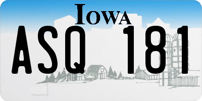 IA license plate ASQ181