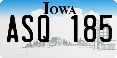 IA license plate ASQ185