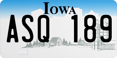 IA license plate ASQ189