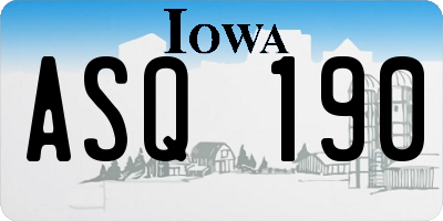 IA license plate ASQ190
