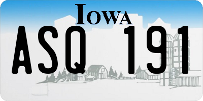 IA license plate ASQ191