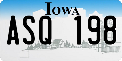 IA license plate ASQ198