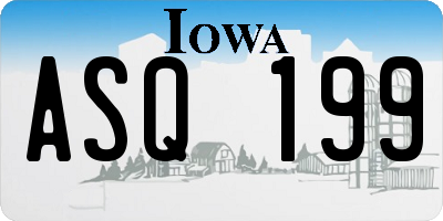 IA license plate ASQ199