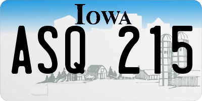 IA license plate ASQ215