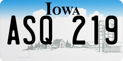 IA license plate ASQ219