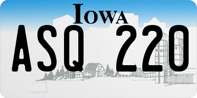 IA license plate ASQ220