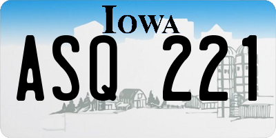 IA license plate ASQ221