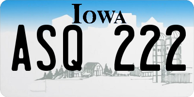 IA license plate ASQ222