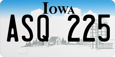 IA license plate ASQ225
