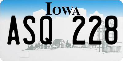 IA license plate ASQ228