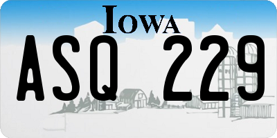 IA license plate ASQ229