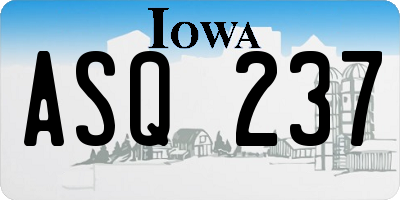 IA license plate ASQ237