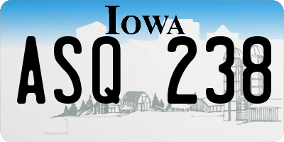 IA license plate ASQ238