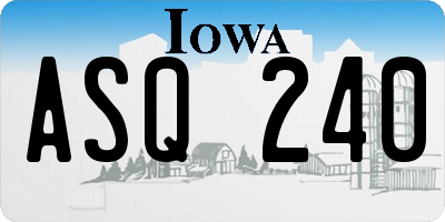 IA license plate ASQ240