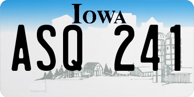 IA license plate ASQ241