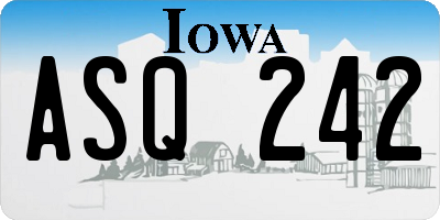 IA license plate ASQ242