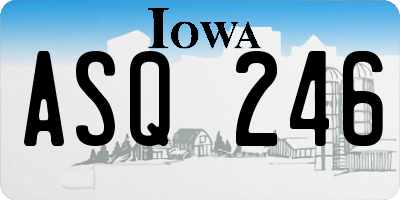 IA license plate ASQ246