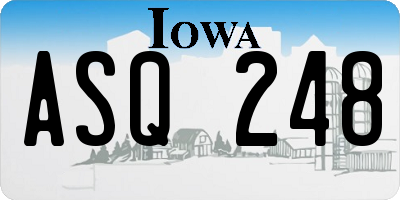 IA license plate ASQ248