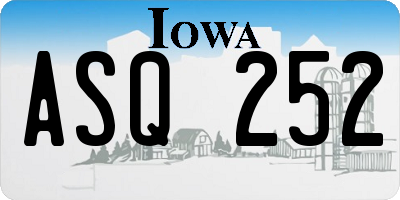 IA license plate ASQ252