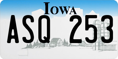 IA license plate ASQ253