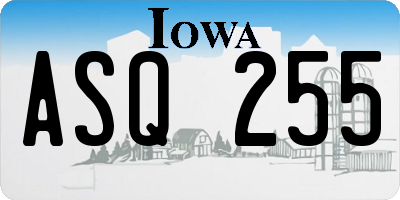 IA license plate ASQ255