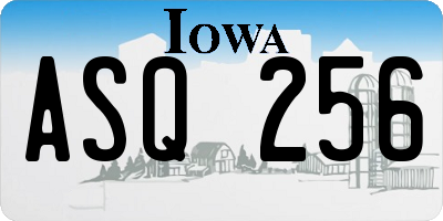 IA license plate ASQ256