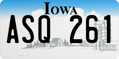 IA license plate ASQ261