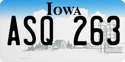 IA license plate ASQ263