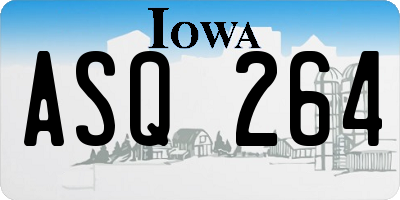 IA license plate ASQ264