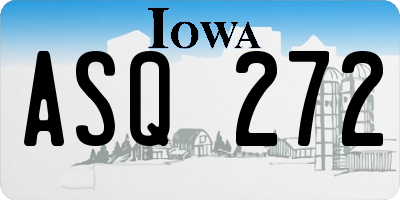 IA license plate ASQ272