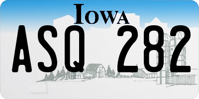IA license plate ASQ282
