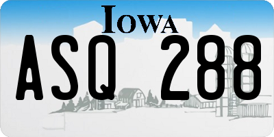 IA license plate ASQ288