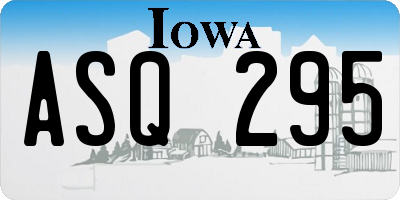 IA license plate ASQ295