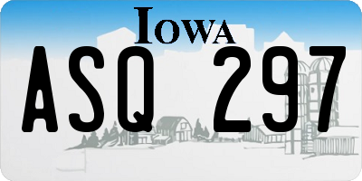 IA license plate ASQ297