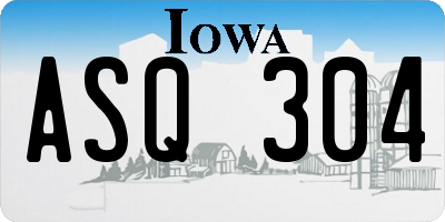 IA license plate ASQ304