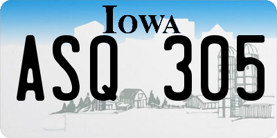 IA license plate ASQ305